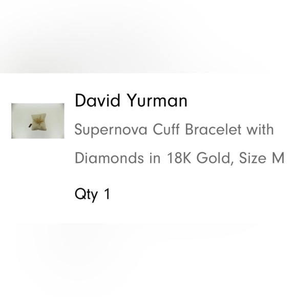 David Yurman supernova cuff bracelet with diamond in 18 k gold size M - Picture 7 of 16